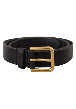 Dolce & Gabbana Brown Classic Leather Gold Metal Buckle Belt - 95 cm / 38 Inches