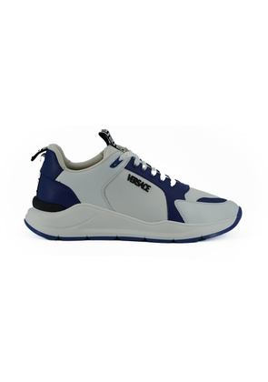 Versace Blue and White Calf Leather Sneakers - EU44/US11