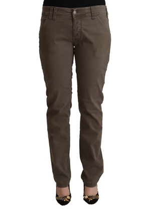 CYCLE Brown Cotton Low Waist Skinny Casual Jeans - W33