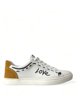 Dolce & Gabbana White Leather LOVE Milano Men Sneakers Shoes - EU39.5/US6.5