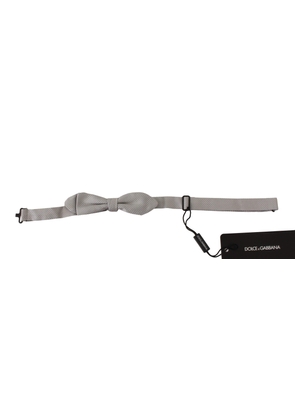 Dolce & Gabbana  Gray 100% Silk Faille Adjustable Neck Bow Tie Papillon