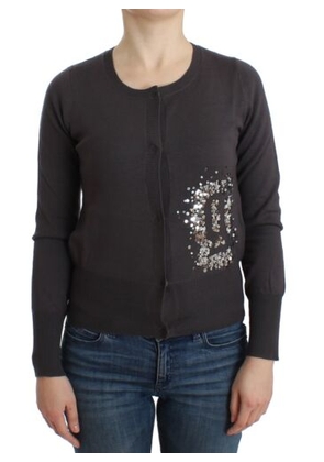 John Galliano Purple Wool Sequined Cardigan Knit Sweater - S