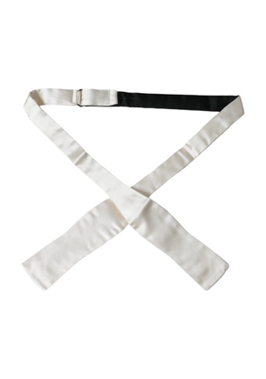 White Silk Slim Skinny Necktie Men Bow Tie