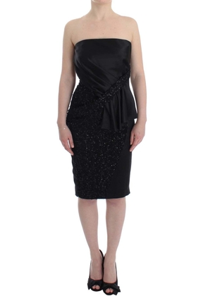 Masha Ma Strapless Embellished Pencil Dress - S