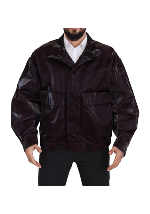 Dolce & Gabbana Bordeaux Nylon Collared  Coat Jacket - L