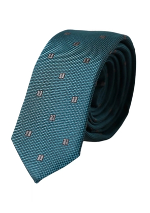 Green Patterned Silk Adjustable Men Tie