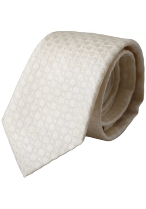 Off White Silk Adjustable Necktie Men Tie