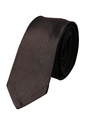 Brown Solid 100% Silk Adjustable Tie
