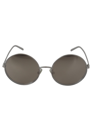 Dolce & gabbana Silver Plated Round Gray Le nses Women Sunglasses