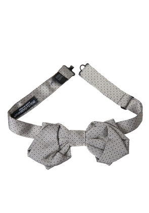 Gray Silk Adjustable Neck Men Bow Tie