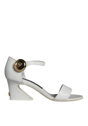 White Leather Heels Keira Sandals Shoes - EU36/US6