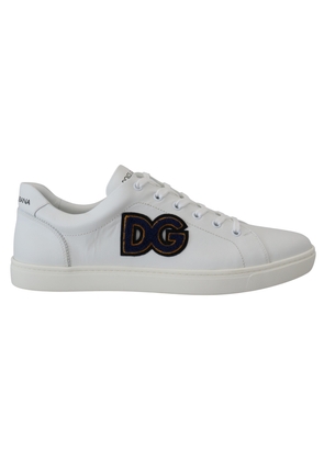 Dolce & Gabbana White Leather DG Logo Casual Sneakers Shoes - EU39.5/US6.5