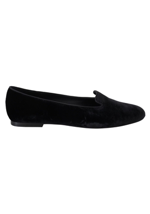 Elegant Black Silk-Blend Loafers - EU35/US4.5