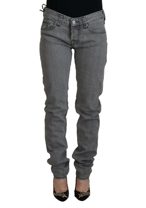 Gray Washed Cotton Skinny Women Casual Denim Jeans - W28