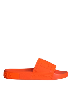 Orange Rubber Slides Sandals Beachwear Shoes - EU35/US4.5
