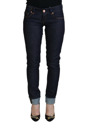 Blue Cotton Low Waist Slim Fit Women Casual Jeans - W26