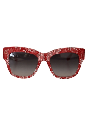 Elegant Red Lace Detail Sunglasses