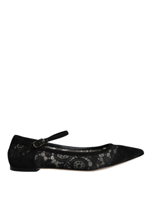 Black Taormina Lace Bellucci Flats Shoes - EU36/US5.5