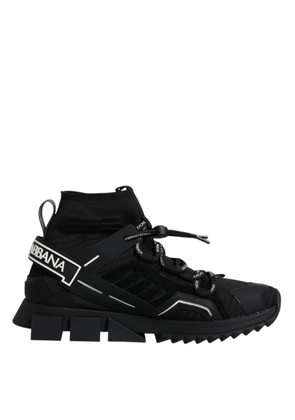 Black Sorrento Logo Men Sneakers Socks Shoes - EU42/US9