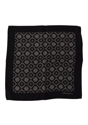 Elegant Geometric Silk Square Scarf