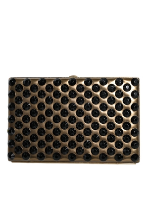 Gold Crystal Bifold Clutch Evening Party Women Purse Bag