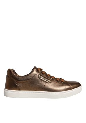 Gold Leather Logo London Men Sneaker Shoes - EU40.5/US7.5