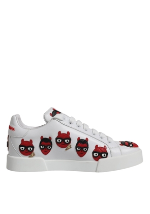 White Devil Face Portofino Sneakers Shoes - EU36/US6