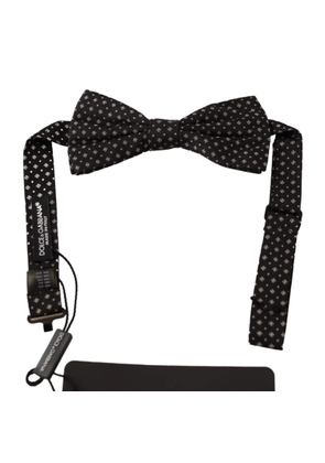 Dolce & Gabbana Black 100% Silk Adjustable Neck Papillon Tie