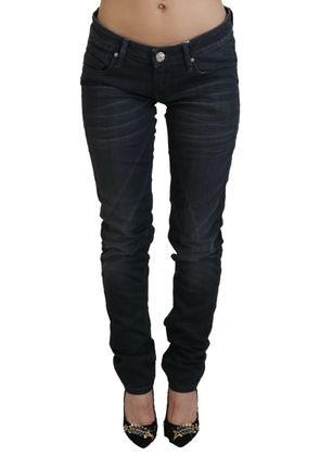 Acht Black Washed Low Waist Slim Fit Cotton Denim Jeans - W26