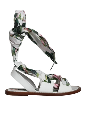 Multicolor Floral Print Ankle Wrap Sandals Shoes - EU36/US6