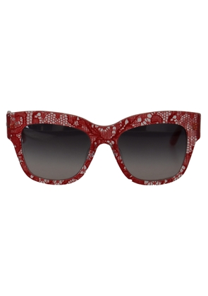 Dolce & Gabbana Red Lace Acetate Rectangle Shades  DG4231F  Sunglasses