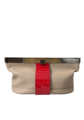 Balenciaga Two Tone Exotic Leather Clutch