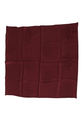 Dolce & Gabbana Maroon Silk Crown Square Wrap Handkerchief Scarf