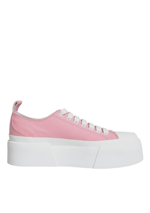 Pink White Canvas Logo Low Top Sneakers Shoes - EU39/US8.5