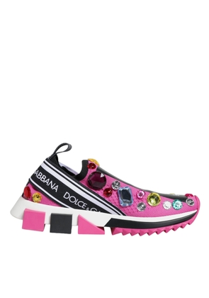 Pink Sorrento Crystals Low Top Sneakers Shoes - EU37/US7