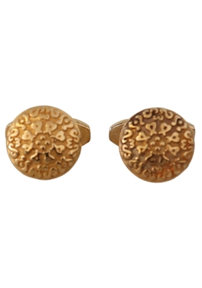Dolce & Gabbana Gold Plated Brass Round Pin  Cufflinks