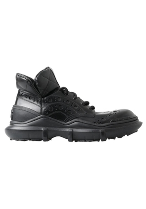 Dolce & Gabbana Black Leather Ankle Casual Boots - EU39/US6