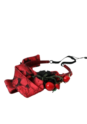 Red Cherry Sicily Embellished Women Hairband Diadem