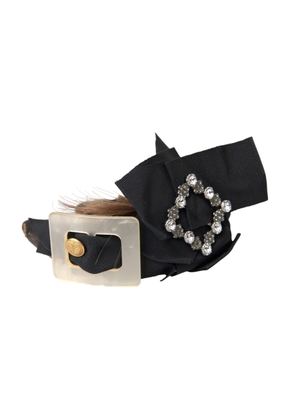 Black Crystal Button Brown Hair Women Headband Diadem