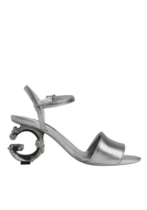 Silver KEIRA Heels Ankle Strap Sandals Shoes - EU35/US4.5