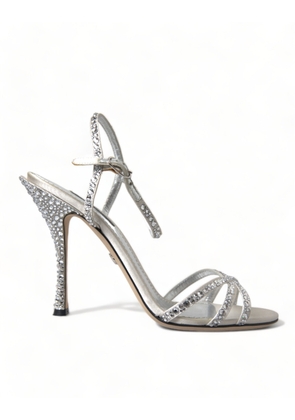 Elegant Crystal Embellished Heels Sandals - EU39/US8.5