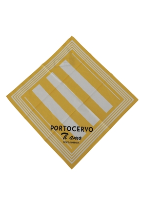 Dolce & Gabbana Yellow Portocervo Cotton Shawl Wrap Scarf