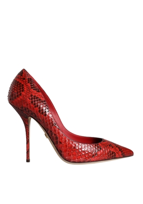 Red Leather Stiletto High Heels Pumps Shoes - EU36.5/US6