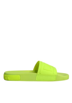Green Rubber Slides Sandals Beachwear Shoes - EU40/US9.5