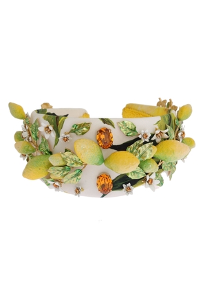 Dolce & Gabbana Yellow Lemons Sicily Crystal Diadem Tiara Headband