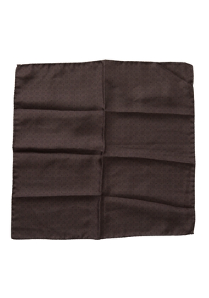 Dolce & Gabbana Brown Patterned Silk Square Handkerchief Scarf