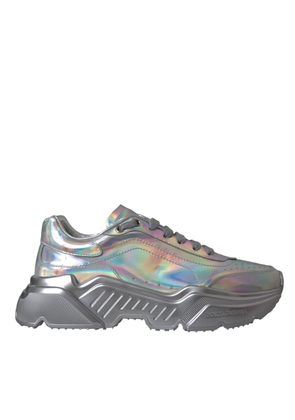 Silver Iridescent DAYMASTER Leather Sneakers Shoes - EU39/US8.5