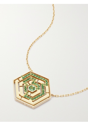 ROBINSON PELHAM - Labyrinth Hexagonal 18-karat Gold Tsavorite Necklace - Green - One size