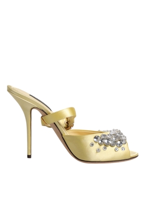 Yellow Crystal Slides KEIRA Sandals Shoes - EU39/US8.5