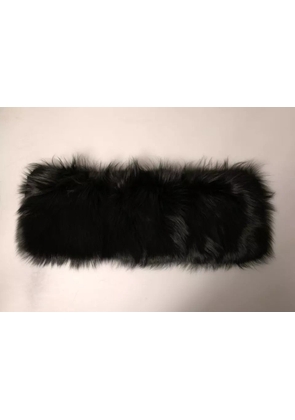 Black Fur Shoulder Collar Wrap Shawl Scarf